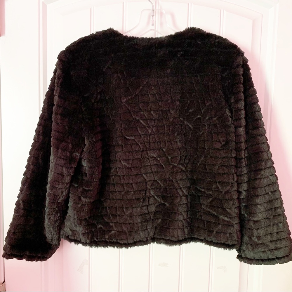 Calvin Klein Black Faux Fur Jacket - Picture 4 of 4
